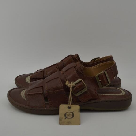 Born Mens Miguel Dark Brown Leather Fishermans Sandals 13M main image 13